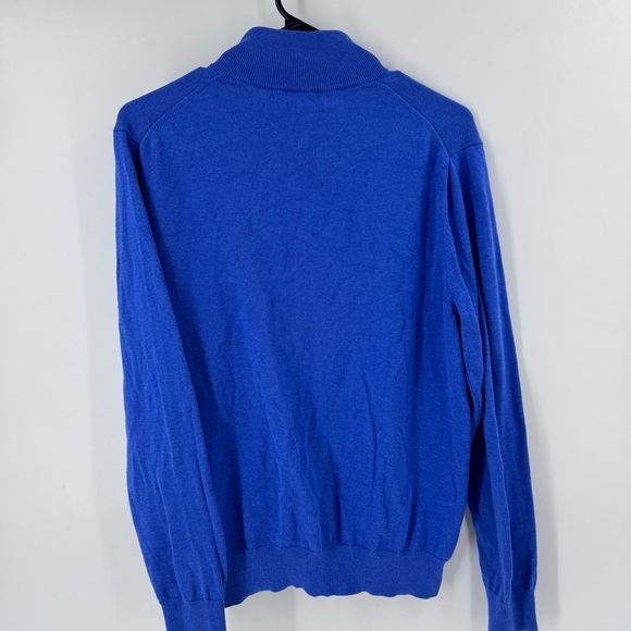 Brooks Brothers Blue Zip Up Sweater with Stand-Up Collar - Picture 5 of 8
